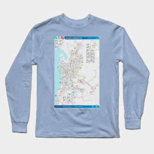 Adelaide - Australia - Bus - Rail - Tram Map - HD Long Sleeve T-Shirt